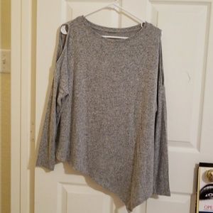 Grey Cold Shoulder Blouse